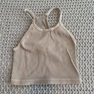 Ribbed Tan Crop Top
